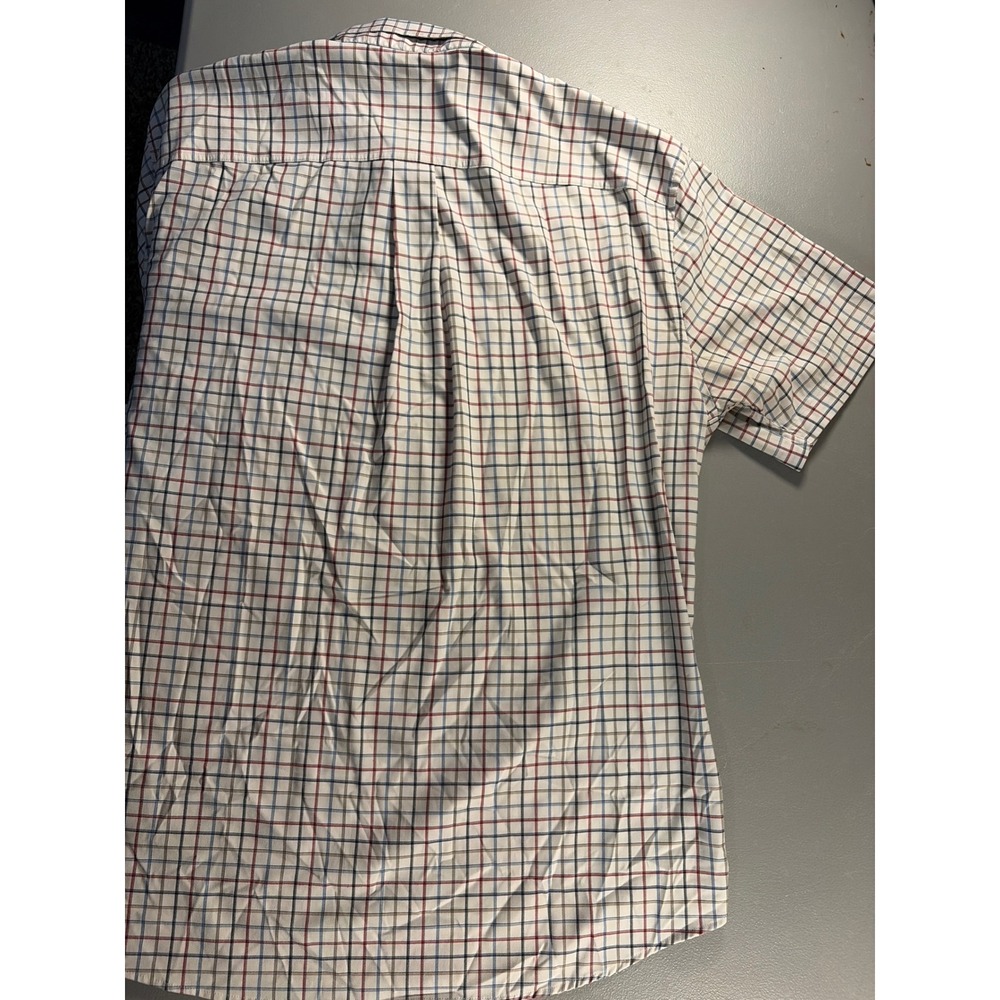 Johnnie-O Button Down Polo Mens XL White Red Blue Check Prep-Performance Short - Picture 7 of 8